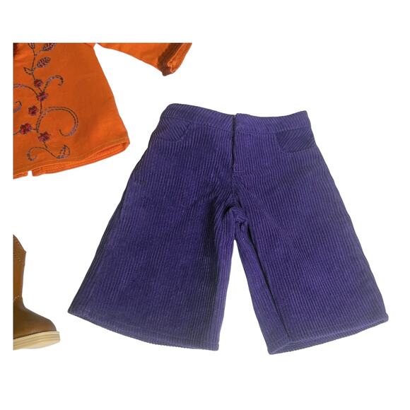 American Girl Doll Julie Casual Outfit Tunic Top Purple Gauchos Pant Boots Box - Picture 6 of 10